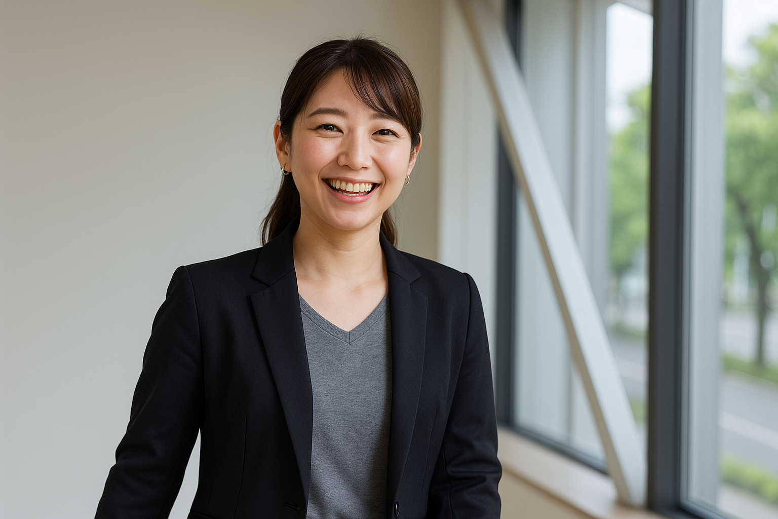 交通事故で首を痛めた女性が元気に職場復帰しました。